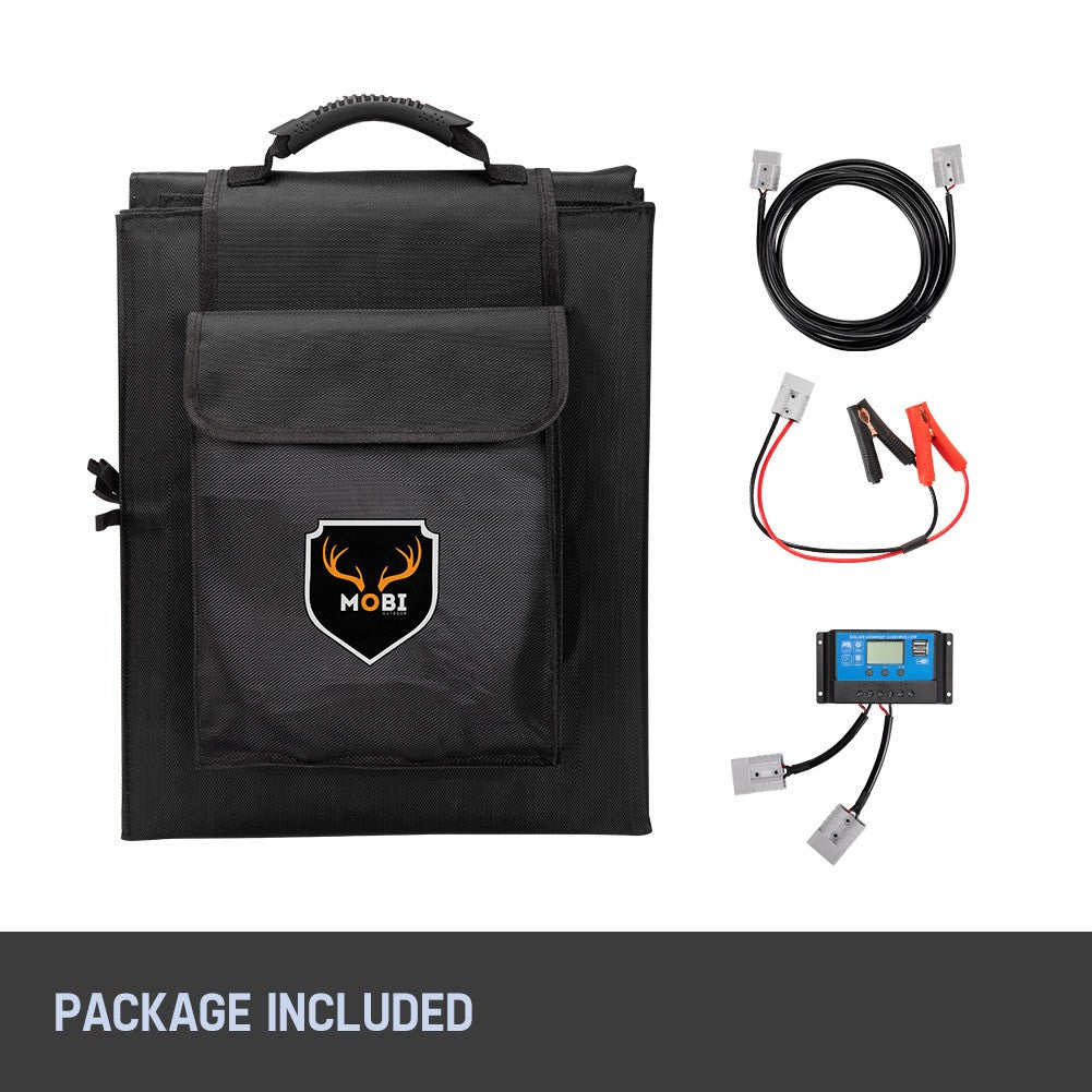 MOBI Solar Blanket 250W Mono 12V Folding Solar Panel Kit 5M Cable Dual USB