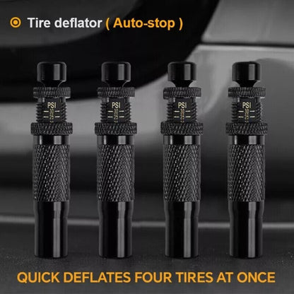 4PCS Portable Tyre Deflators Air Quick Deflator 10~30 PSI Tire Valve Core Tool