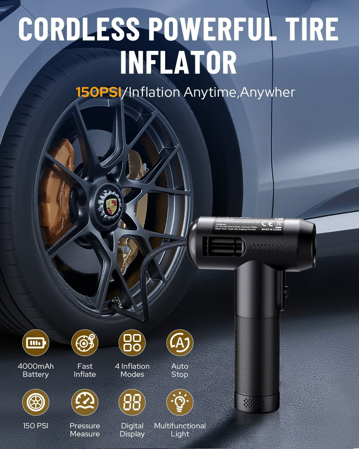 Automatic Cordless Car Tyre Inflator Handheld LCD Digital Air Compressor Pump AU