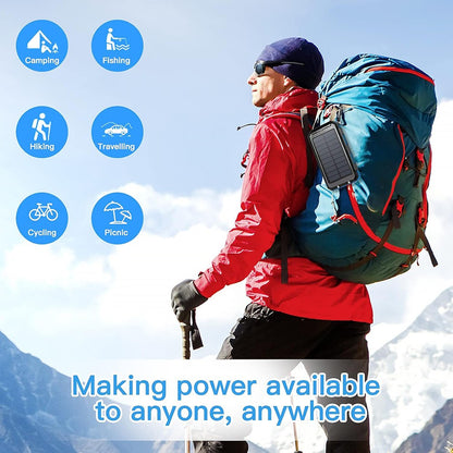 500000mAh Portable Solar Panel Dual USB External Battery Power Bank Pack Charger
