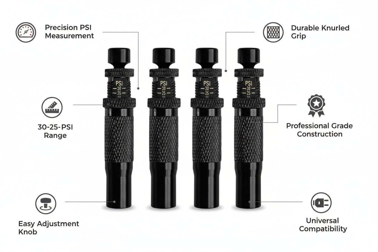 4PCS Portable Tyre Deflators Air Quick Deflator 10~30 PSI Tire Valve Core Tool