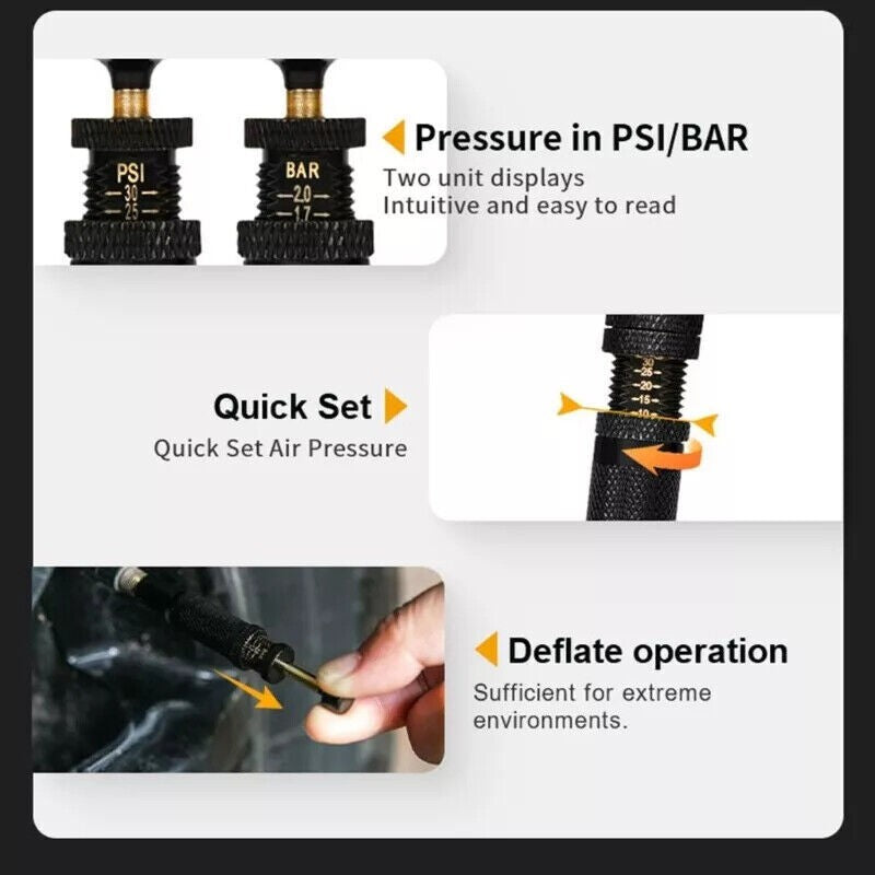 4PCS Portable Tyre Deflators Air Quick Deflator 10~30 PSI Tire Valve Core Tool