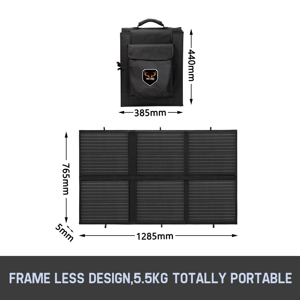 MOBI Solar Blanket 250W Mono 12V Folding Solar Panel Kit 5M Cable Dual USB