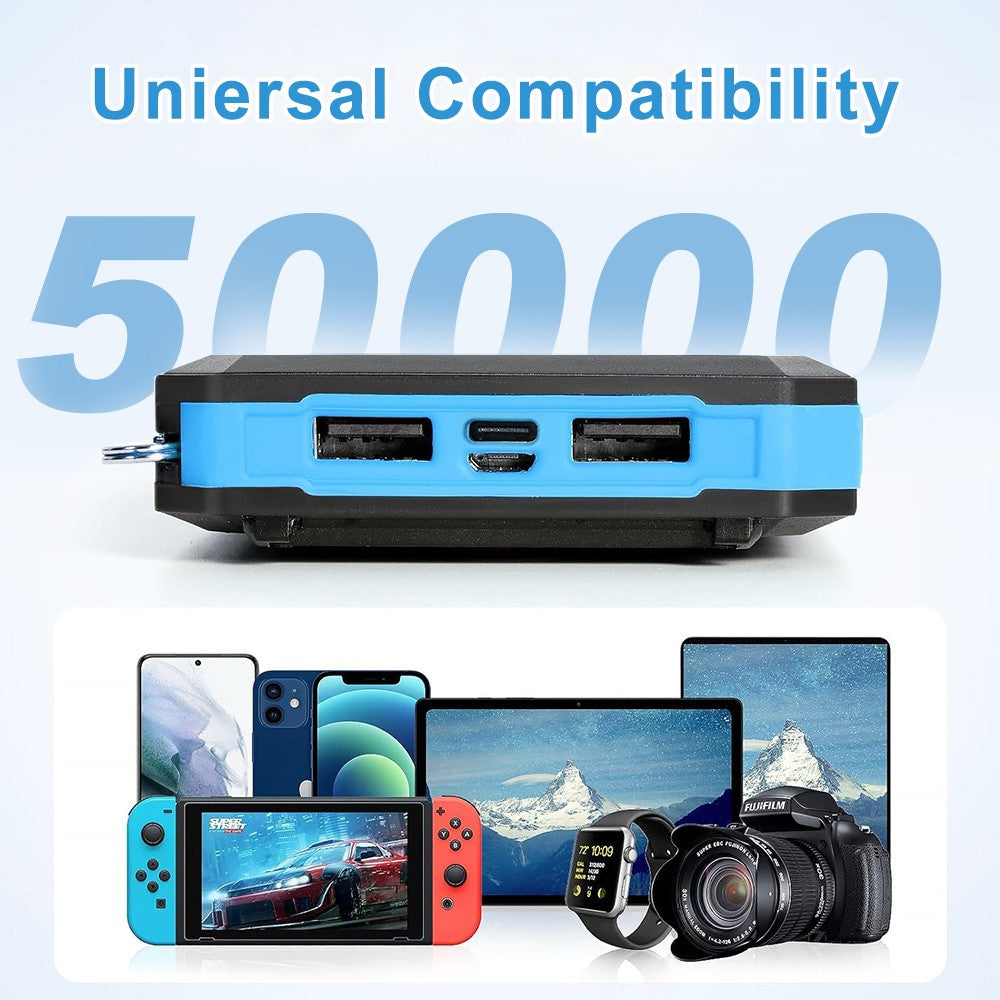 500000mAh Portable Solar Panel Dual USB External Battery Power Bank Pack Charger