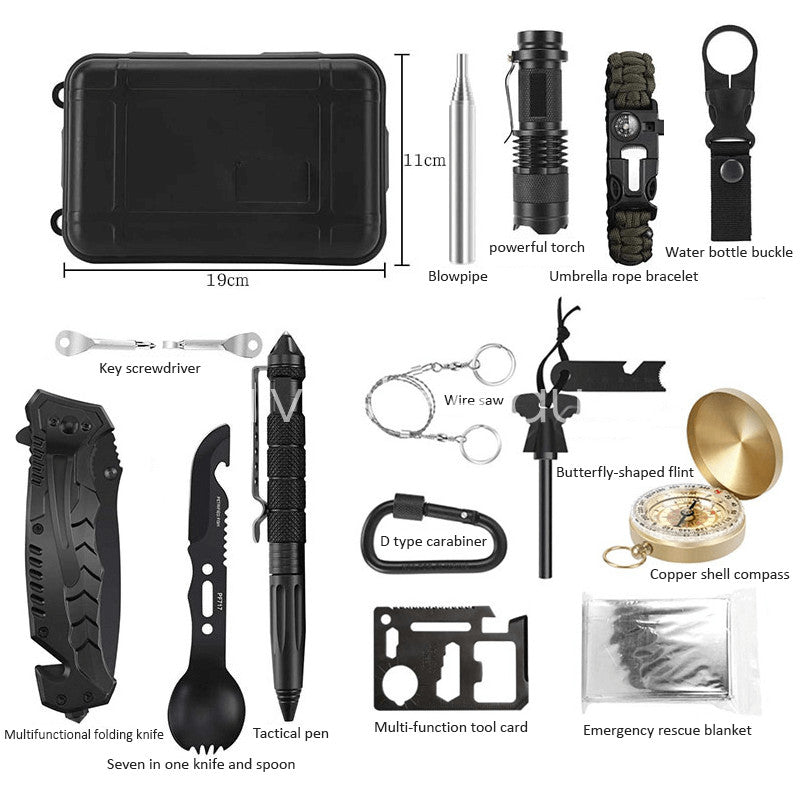 Emergency Survival Equipment Kit Outdoor Sports Tactical Hiking Camping SOS Tool