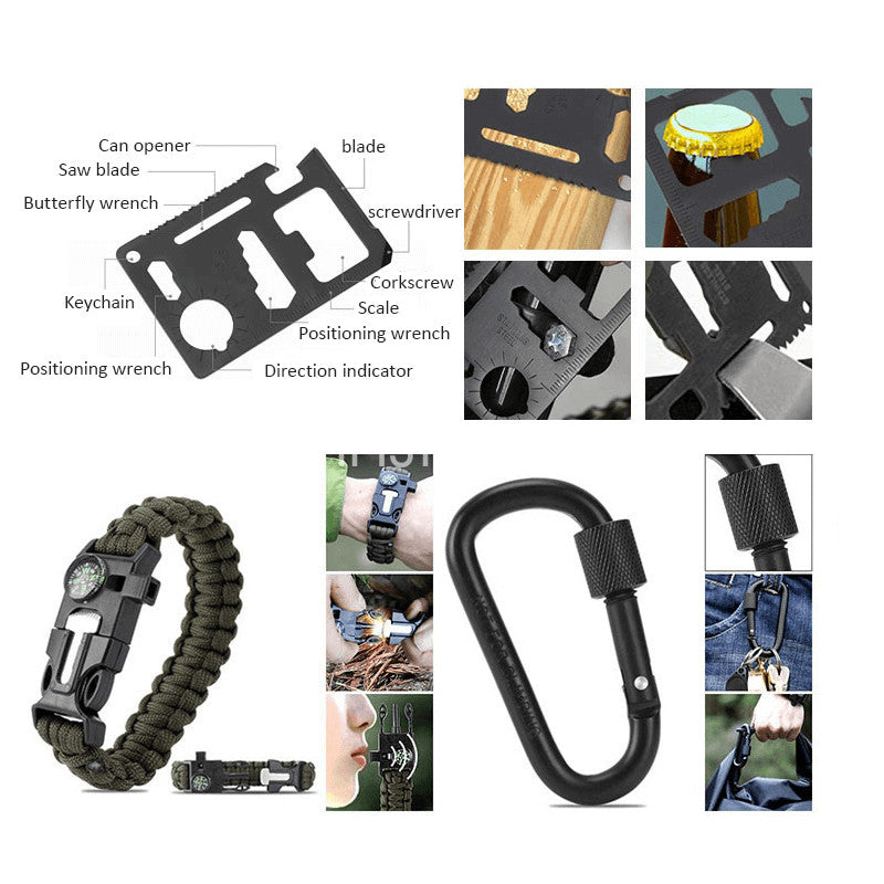 Emergency Survival Equipment Kit Outdoor Sports Tactical Hiking Camping SOS Tool