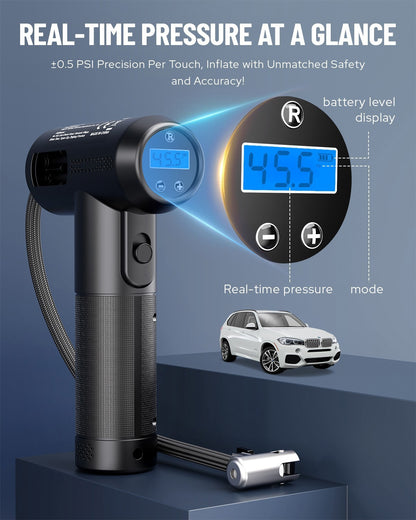 Automatic Cordless Car Tyre Inflator Handheld LCD Digital Air Compressor Pump AU