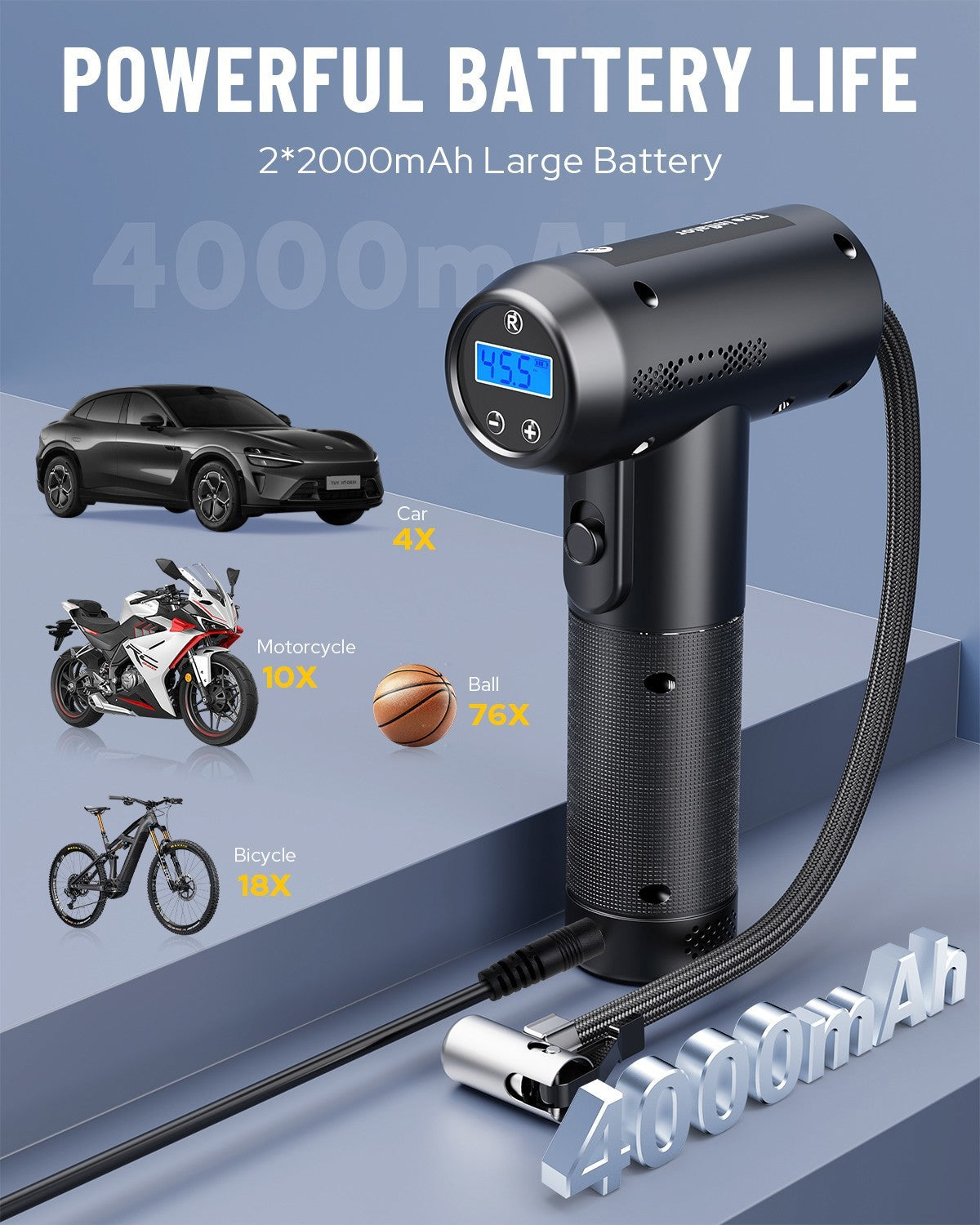 Automatic Cordless Car Tyre Inflator Handheld LCD Digital Air Compressor Pump AU