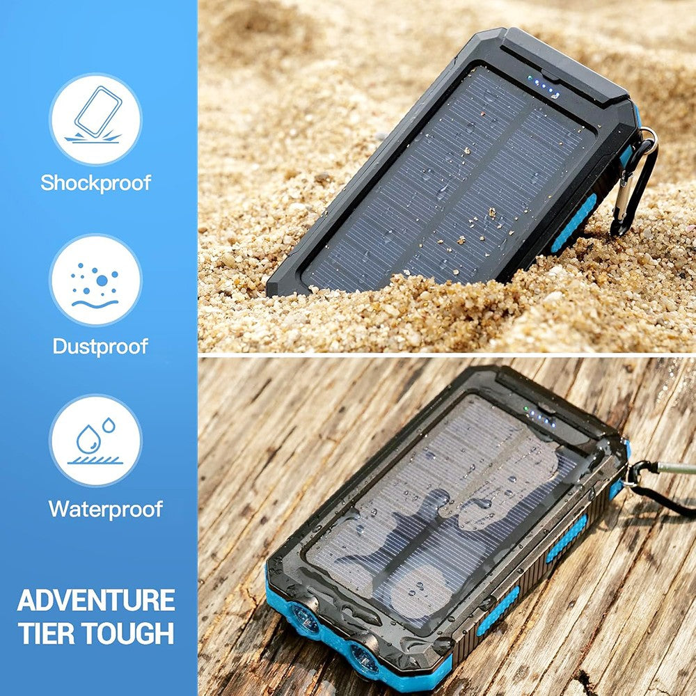 500000mAh Portable Solar Panel Dual USB External Battery Power Bank Pack Charger